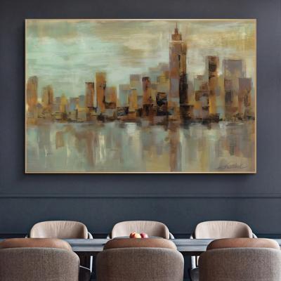 China Modern Abstract City Living Room Dining Room Home Picture Panting Oil Canvas Poster And Print for sale