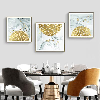 China Abstract Gold Fish Abstract Canvas Painting Nordic Decor Gold Poster Wall Art For Living Room Modern Pictures for sale