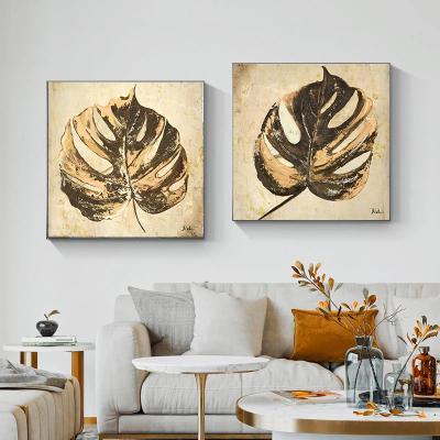 China Abstract Leaf Plant Wall Canvas Prints Wall Art Painting Print Wall Picture Canvas Poster Lines Colorful Wall for sale