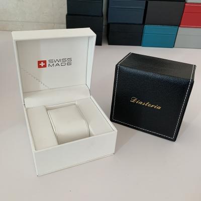 China Custom Logo Black Cardboard Paper Gift High Quality Luxury Eco-Friendly Packaging Single Watch Box With Pillow for sale