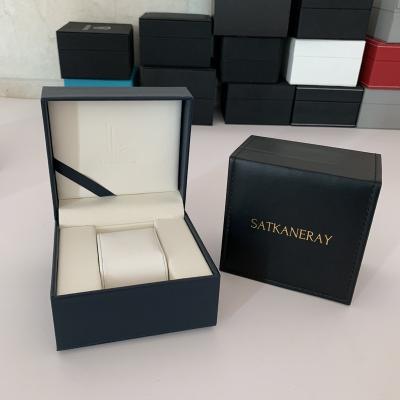 China High Quality OEM Logo Black Cardboard Paper Gift Factory Custom Watch Box Eco-Friendly Packaging New Design Square Custom Watch Box for sale