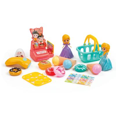 China Hot Kids Supermarket Items Mini Supermarket Toys Kids Play Set With Plastic Dolls for sale