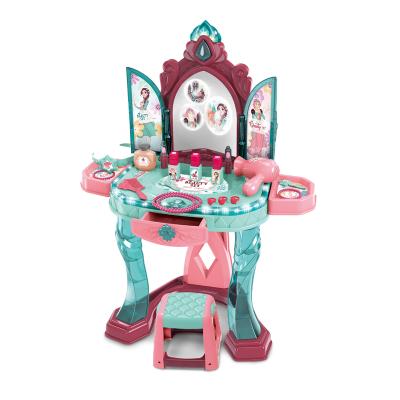 China Make up table with light pretend play makeup beauty girls play toys set make up table with light for kids for sale