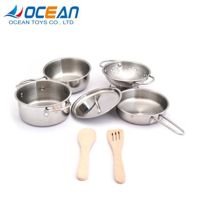 China Kids Kitchen Set Kids Educational Kitchen Utensils Set Stainless Steel Play School Wear Resistant Toys for sale