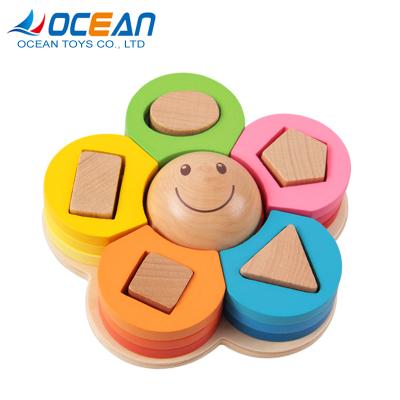 China Construction Toy Children Assemble Products Flower Story Cubes Board Home 3d Puzzle Wooden Block for sale