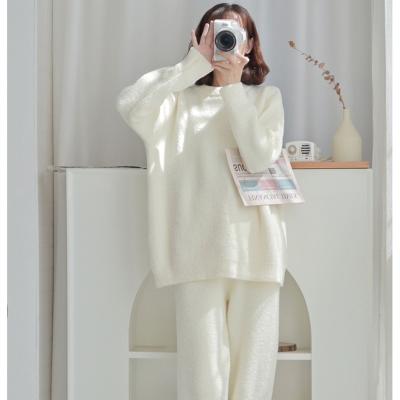 China QUICK DRY Household Clothes Microfiber Pajamas Women Loungewear Winter Pajamas Home Clothes Women Knitwear for sale