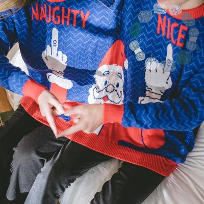 China Wholesale NSB Christmas Female 100% Christmas Wear Sweater Casual Home Service Ugly Long Sleeve Thermal Acrylic Double Sports for sale