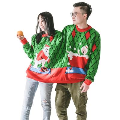 China Professional QUICK DRY Santa Claus Sweater Set Couple Christmas Yarn Sweater Sets Supply for sale