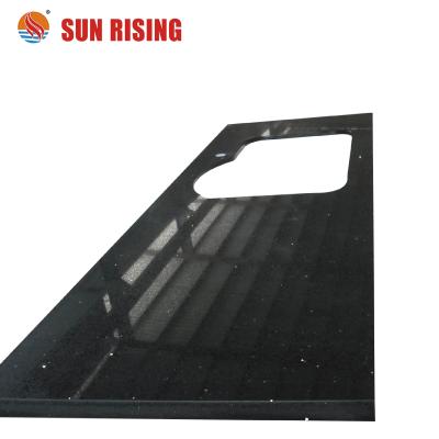 China Countertops Cheap Price Artificial Black Quartz Stone Kitchen Tops Countertop for sale