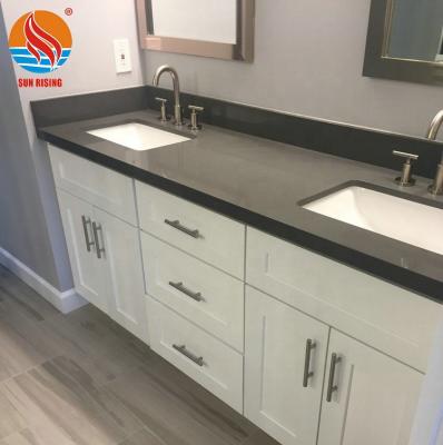 China Customized Gray Quartz Stone Bathroom Vanity 3200x1600mm Principal for sale