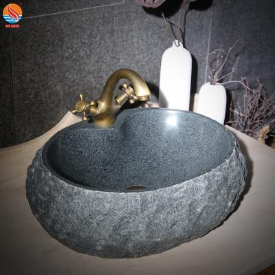 China Shampoo Sinks Hot Sales G654 Granite Bathroom Sink Dark Gray Granite Wash Basin for sale