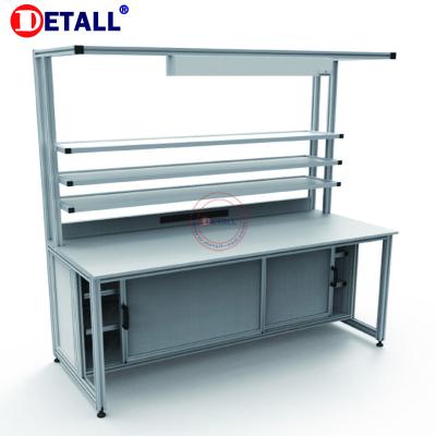 China Modular Cabinet Workshop Mobile ESD Electronic Aluminum Work Bench Too for sale