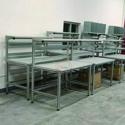 China Aluminum Profile Workbench Anti-Static Workbench Customized Electronic Industrial Workshop Assembly Line for sale