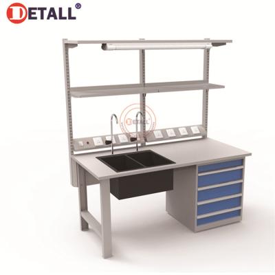 China Commercial Furniture Qualified Electronic Chemistry Lab Technician Worktable With Sink for sale