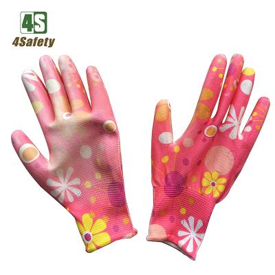 China 4SAFETY 13 PU Breathable Black Nylon Palm Coated Industry Safety Working Gloves for sale