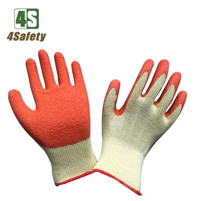 China 4SAFETY Good Quality 21 Yarn Latex Dip Cotton Breathable Gloves for sale