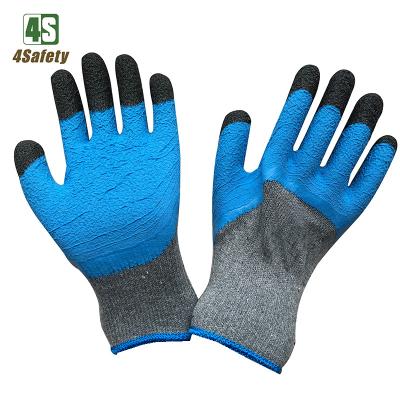 China 4SAFETY Breathable Foam Crinkle Latex Coated Working Gloves With Strong Finger for sale