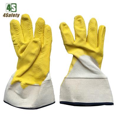 China 16 Inch 4SAFETY Breathable Cotton Knit Glove With Latex for sale