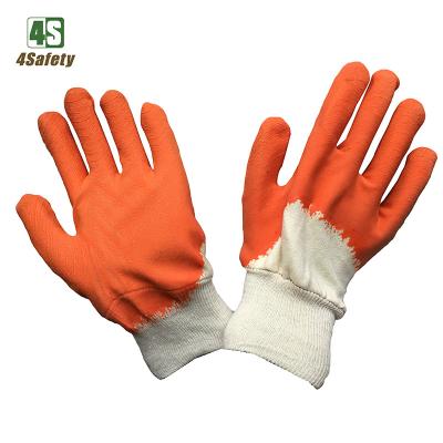 China Breathable 4SAFETY Film Latex Coated Hand Work Knit Half Wrist Coated Glove for sale