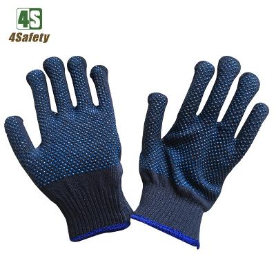 China Breathable 4SAFETY Double Side PVC Dotted Cotton Gloves For Dubai UAE And Qatar Market for sale