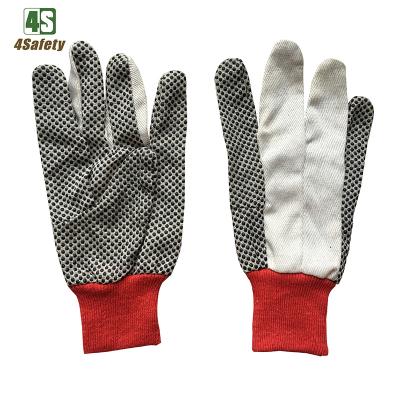 China 4SAFETY Canvas Cotton Breathable PVC Dots Garden Working Safety Gloves for sale