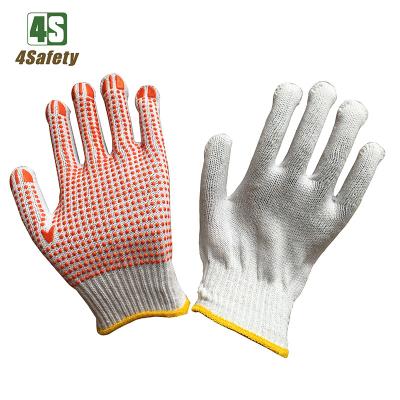 China 4SAFETY Big Hands Men And Women Gloves Breathable Cotton PVC Dot for sale