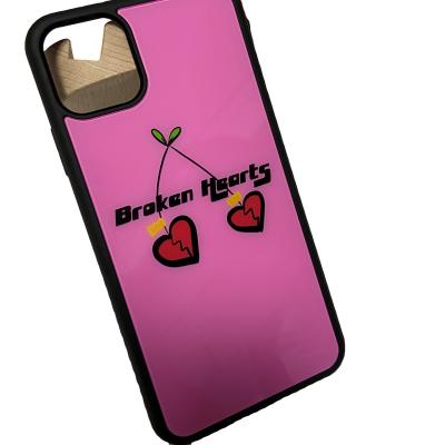 China Unique Design Customized Glossy Glass Strawberry For iPhone 12 XS XR 11Pro Print Cartoon Phone Case For Samsung A30 S10 S20 Back Mobile Case for sale