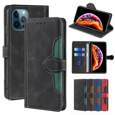 China Luxury Anti-Fall PU Silicone TPU Wallet Flip Cover Mobile Phone Leather Case For iPhone 11 12 13 With Magnetic Lock For Samsung S20 Cover for sale