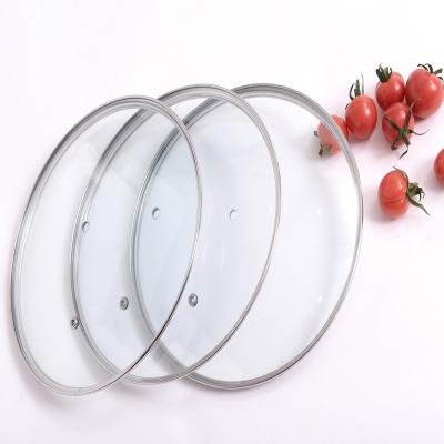 China Viable Glass Wok Lid Strainer Cooking Pots Ring Dome Glass Stainless Steel Lid for sale