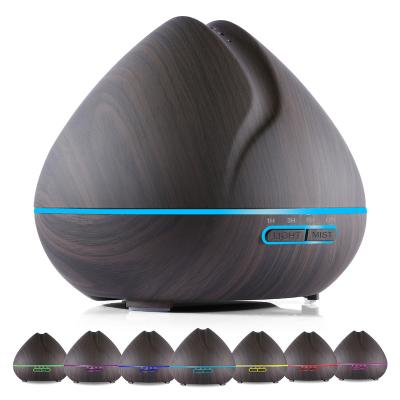 China New Voice Light 2018 LED Voice App Yoga Diffuser Ultrasonic Oil Wood Grain Diffuser 400ml Color Changing Hotel Lobby Office Home Appliances for sale