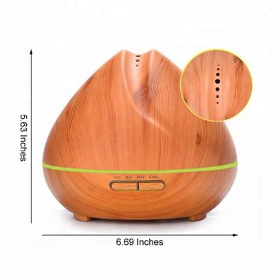 China Color Changing LED Light Amazon Top For Sale Wood Grain 400ml Aroma Air Humidifier Essential Oil Diffuser for sale