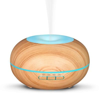 China 2019 New Release 300ml LED Light Roundwood Fiber Ultrasonic Aromatherapy Essential Oil Diffuser Color Changing Aromatherapy Essential Oil Diffuser for sale