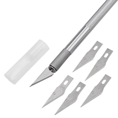 China Chrome Vanadium Metal Scalpel Steel Cutting Knife Tools PCB DIY Repair Tools Kit Non-Slip Blades Mobile Phone for sale