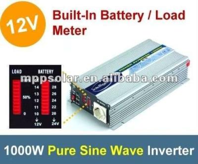 China 1000W with Battery Meter Pure Sine Wave Inverter DC to AC Power Inverter 12v 360*195*80mm for sale