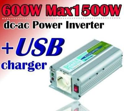 China 600w 1500w Max Car Power Inverter USB Charger 280*176*65mm for sale