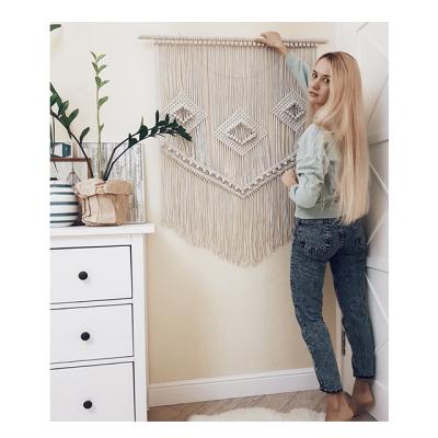 China Macrame Morocco Style Wall Art Tapestry Home Decor Wall Hanging Nordic Minimalist Handmade Decor Woven Wall Hanging for sale