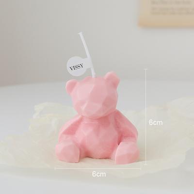 China Low MOQ Romantic Cute Bear Candles Atmosphere Props 3D Bear Shape Wedding Scented Candles for sale