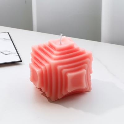 China Romantic Square Candle Cute Soy Wax Aromatherapy Scented Candles Geometric Candles Relaxing For Birthday Gift for sale