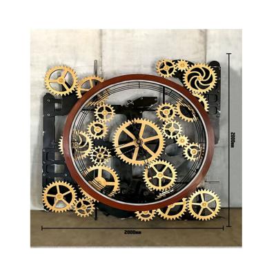 China Europe Large Art Decorative Large Wall Clock Antique Home Decor Iron Metal for sale