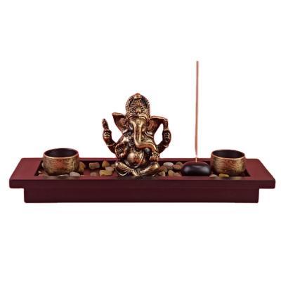 China Art Hot sale hindo zen garden mini god of ganesha home interior indian candle holders for sale