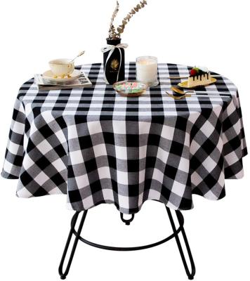 China Restaurant Modern Black and White Checkered Tablecloth Plaid Tablecloth Party Polyester Home Dining Table Cloths Te koop