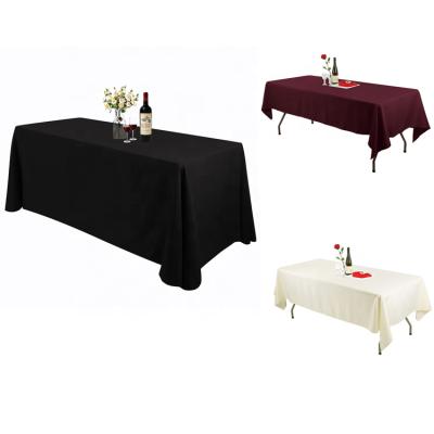 China Wholesale Single Polyester Hotel Restaurant Party Tablecloth Custom Wedding Single Table Top for sale