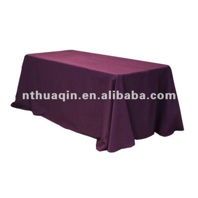 China Polyester disposable white tablecloth rectangular table cover draped polyester table cover Te koop