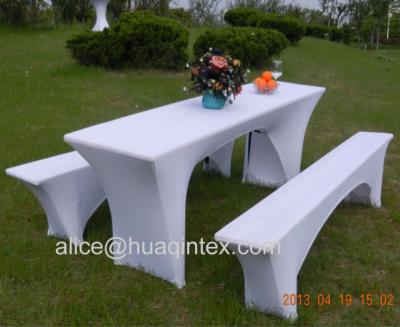 China Disposable Stretch Beer Bench Cover And Beer Table Cover Set For Garden Furniture en venta