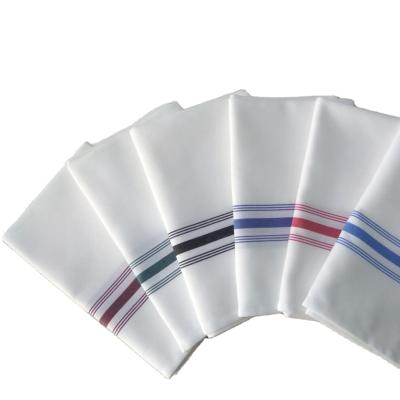 China Restaurant Bistro Towel Comfortable Premium 100% Spun Polyester Towel With Color Band for sale