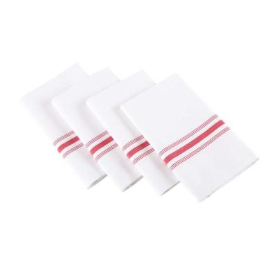 China MJS 100% Spun Polyester Tablecloth Bistro Stripes Napkins Disposable Red Dinner Cloth Napkin For Restaurant en venta