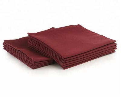 China Disposable 100% Polyester Wedding Dinner Napkin High Quality Spun Red Table Napkins For Restaurant for sale