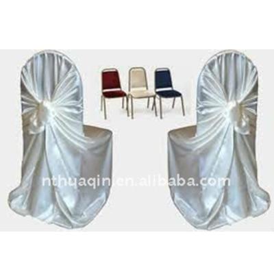 Chine Universal Plain Satin Chair Cover Wedding Self Tie Chair Cover Bag Chair Cover à vendre