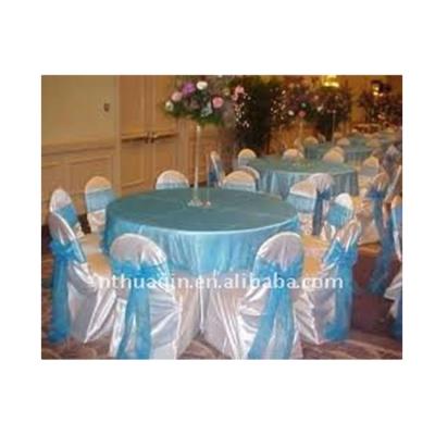 Κίνα Simple white satin banquet chair cover with chair sash and fashion chair cover for wedding προς πώληση