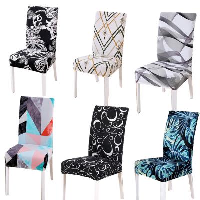 Κίνα Durable Printed Party Stretch Chair Cover Event Wedding Spandex Seat Cover Banquet Dining Chair Cover προς πώληση